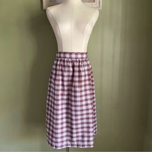 Vintage Plaid Poly Cotton Blend Wrap Skirt